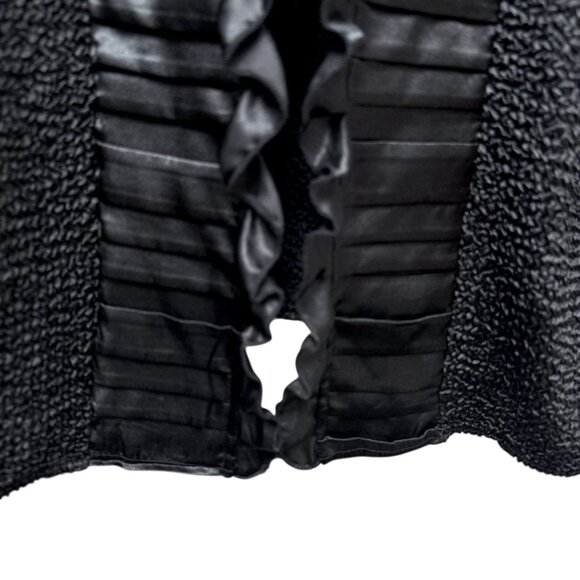 Avenue Evening Jacket Plus Size 18/20 Black Crinkle Ruffle Womens Party Top - Picture 4 of 8